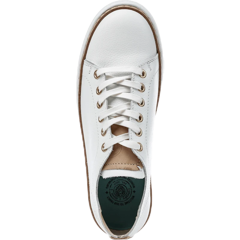 Silvermine Low Leather White