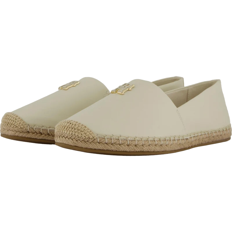 Th Logo Leather Espadrille Beige