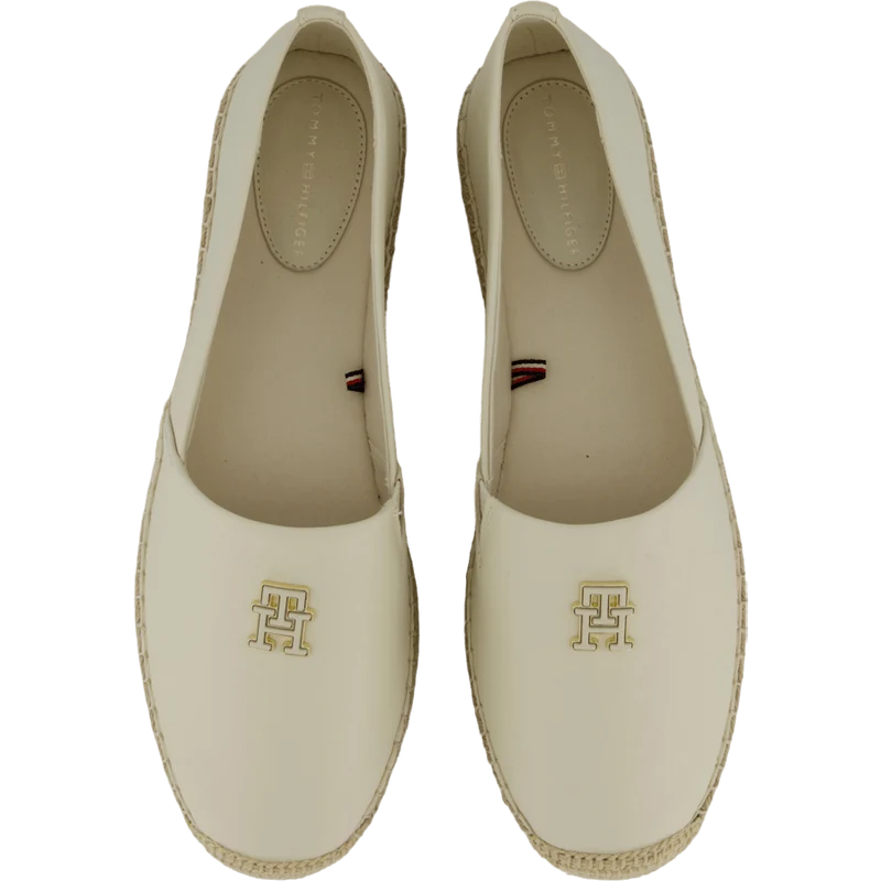 Th Logo Leather Espadrille Beige