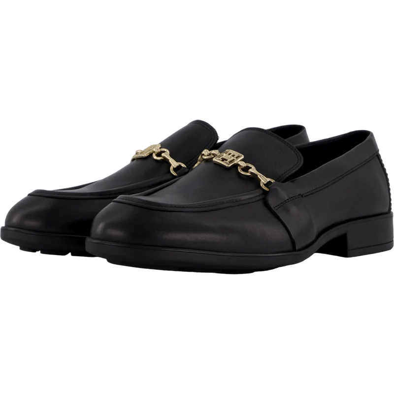 Th Chain Leather Loafer Black