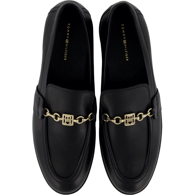 Th Chain Leather Loafer Black