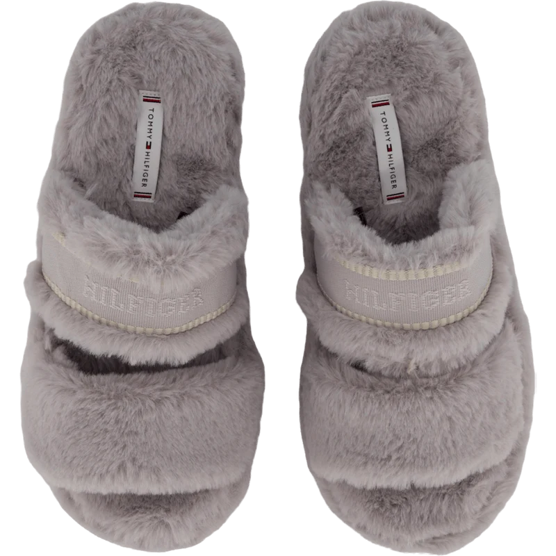 Hilfiger Fur Basics Slipper Grey Whisper