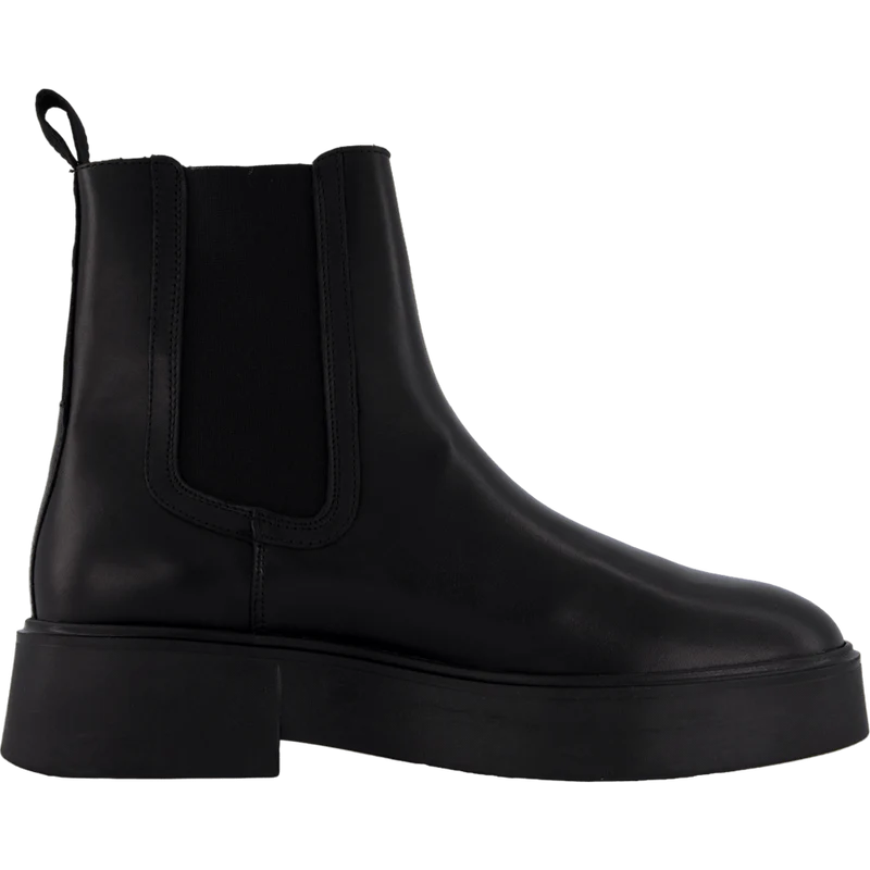 Minimal Leather Chelsea Logota Black