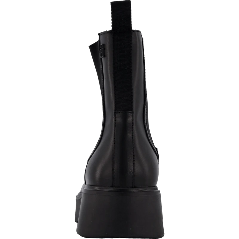 Minimal Leather Chelsea Logota Black