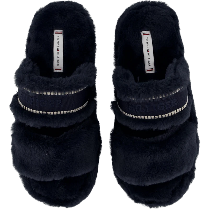 Hilfiger Fur Basics Slipper Space Blue