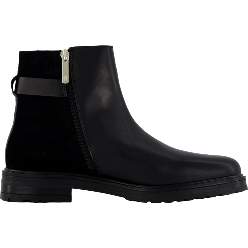 Th Logo Leather Mix Chelsea Black