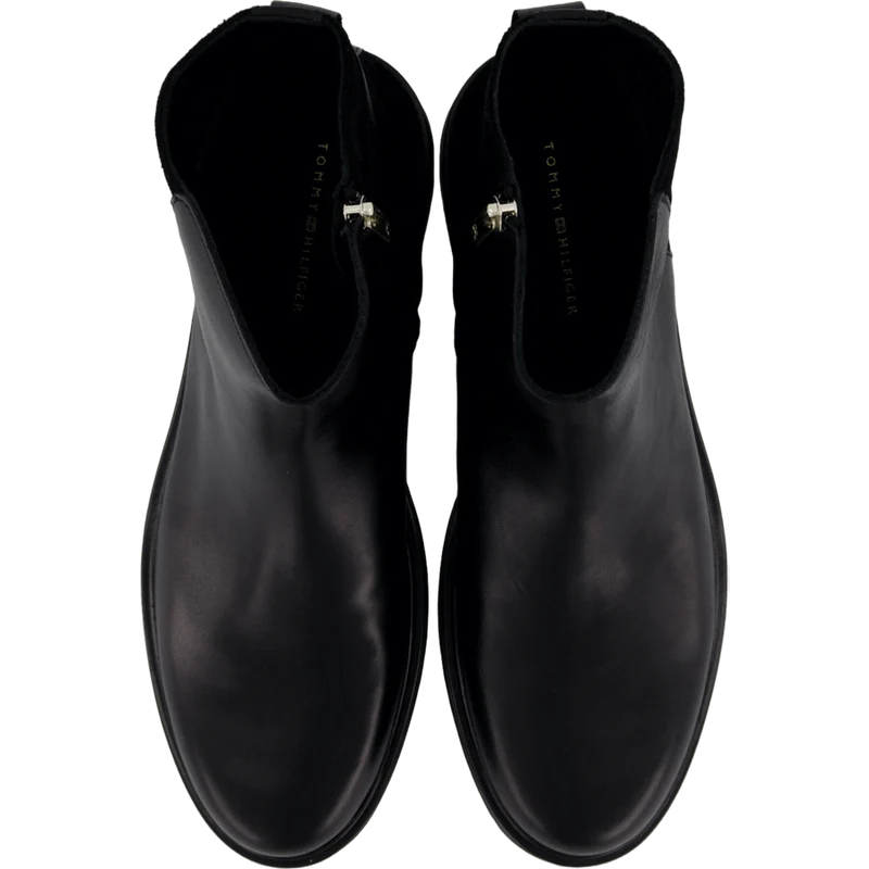 Th Logo Leather Mix Chelsea Black
