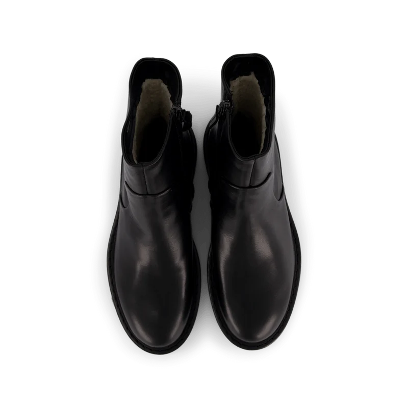 Solid W Leather Shoe Black Sky