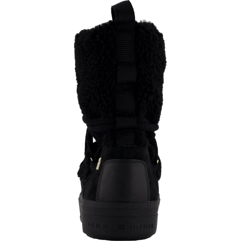 Lace-up Faux Shearling Snowboo Black