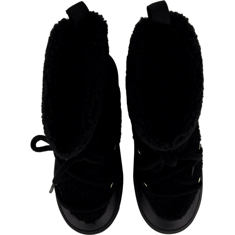 Lace-up Faux Shearling Snowboo Black
