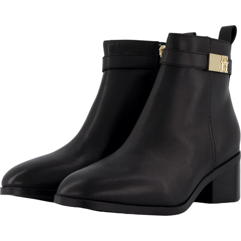 Th Logo Mid Heel Bootie Black