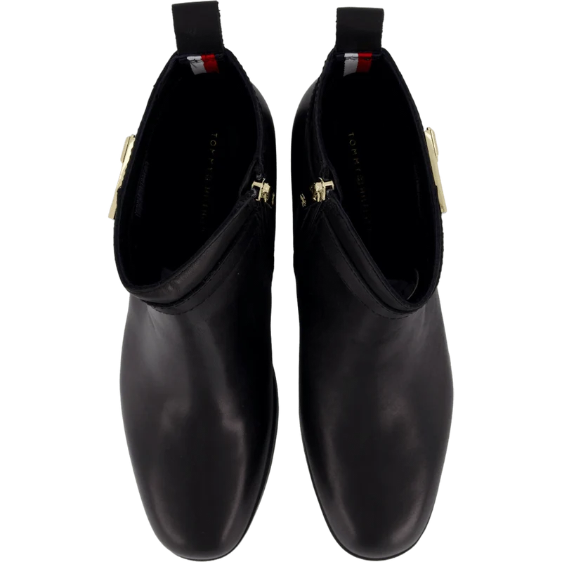 Th Logo Mid Heel Bootie Black