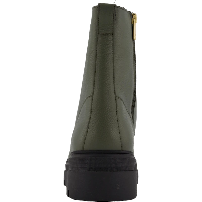 Bicolor Leather Lace-up Army Green
