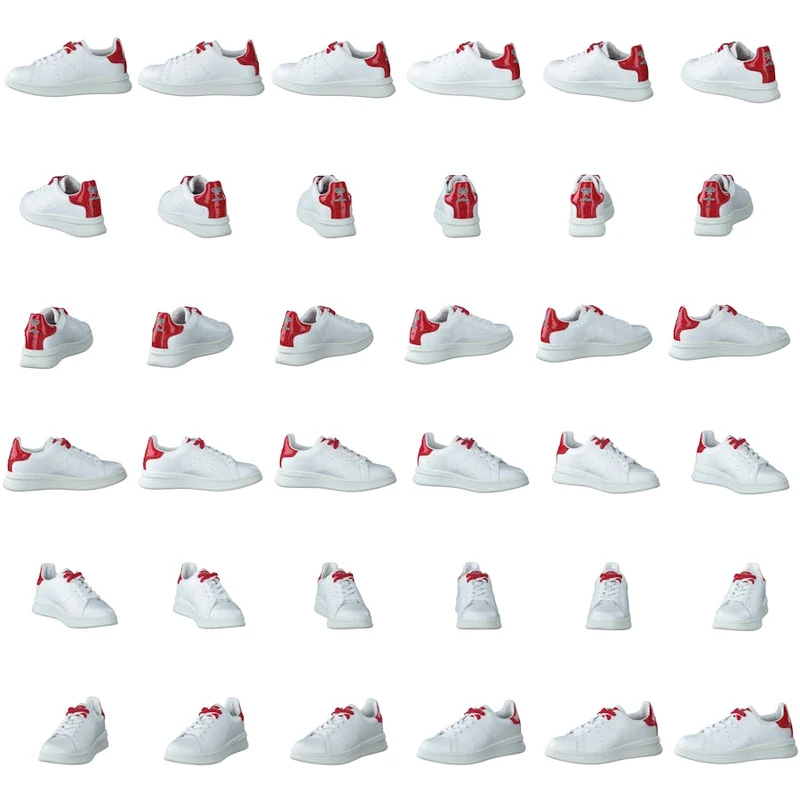 The Tennis Shoe White-red