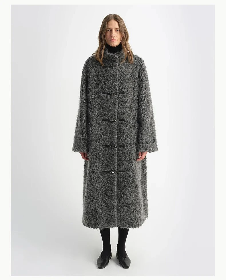 Circle Long Fur Toggle Coat for Women