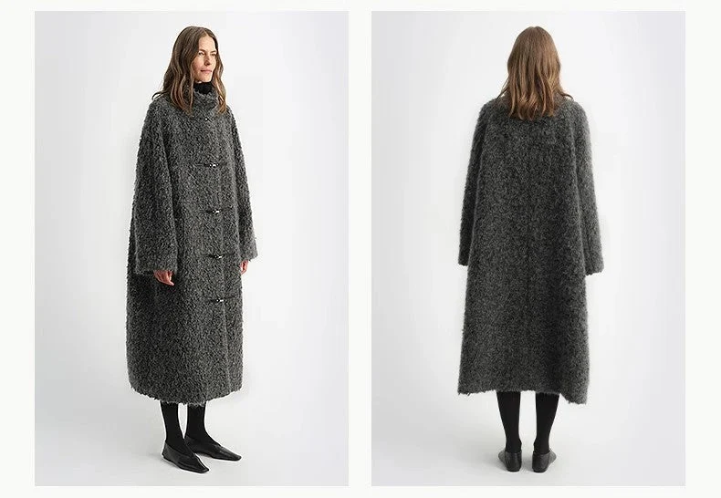 Circle Long Fur Toggle Coat for Women