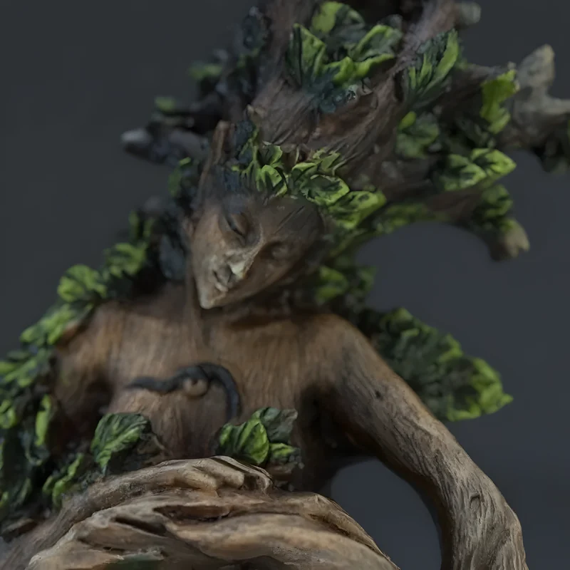 Tree and Bird Resin Statue