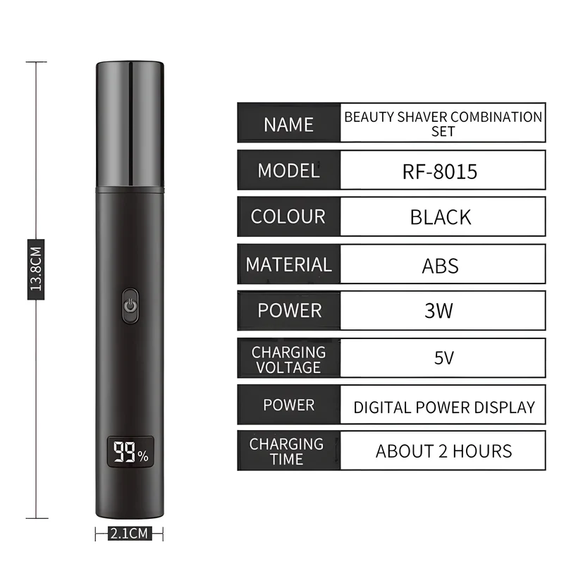 3 in 1 Rechargeable Nose and Eyebrow Trimmer