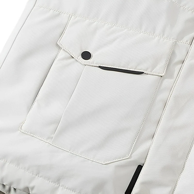 White Large Winter Fur Hooded Down Jacket Stylish Lightweight Quilted Warm Puffer Coat