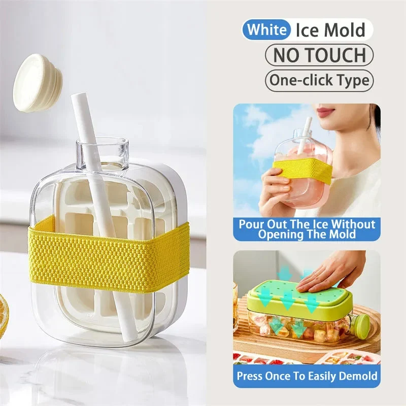Ice Cube Tray With Straw