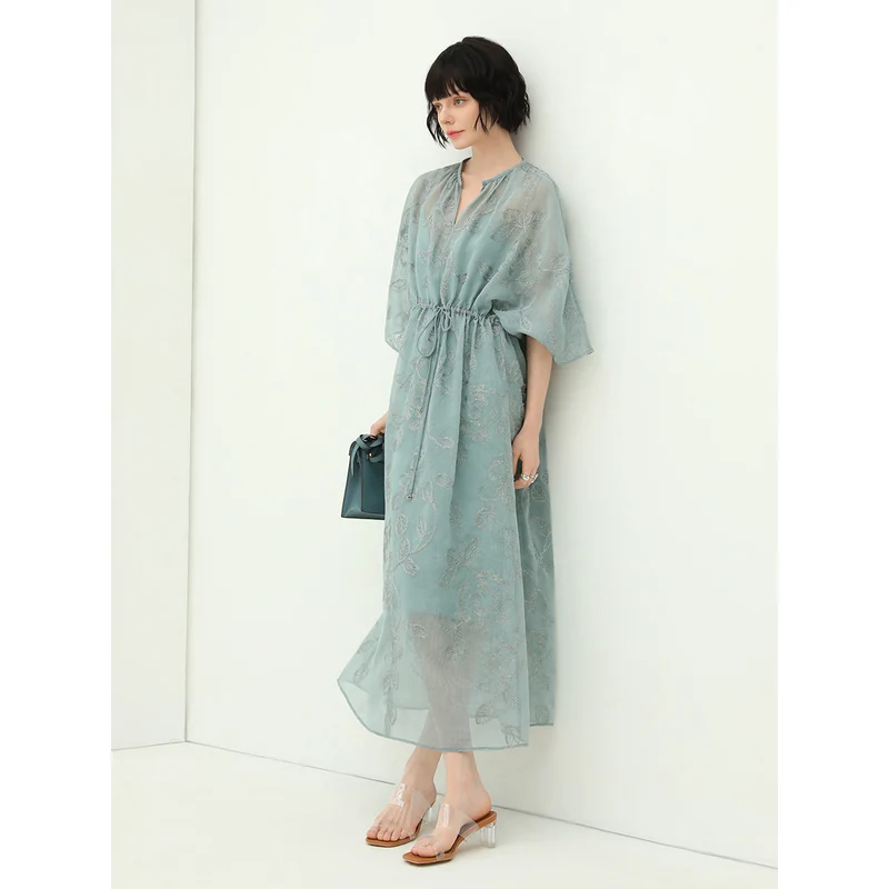 Flimsy Sheer Blue Two Piece Dress