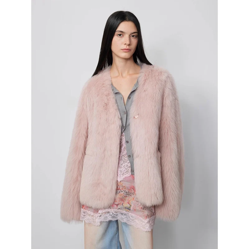 Babylon Phantom Nights Tuscan Sheepskin Pink Coat