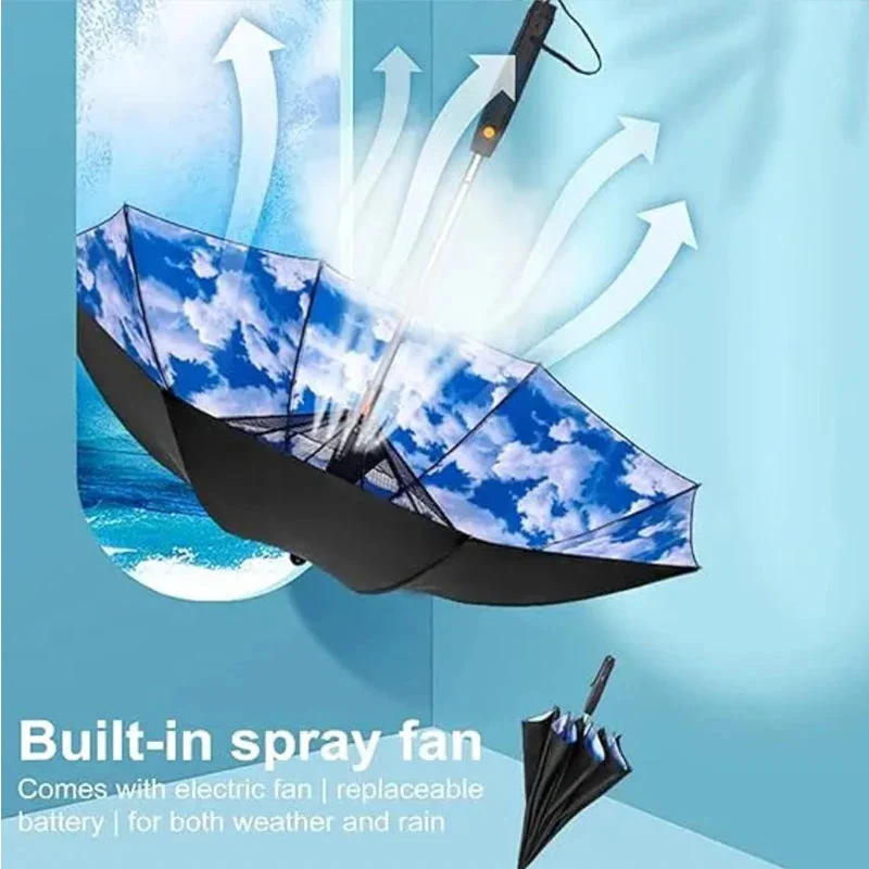 Portable Umbrella with Fan & Misting