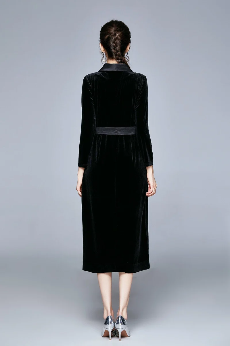 Seductive French Velvet Coat Dress
