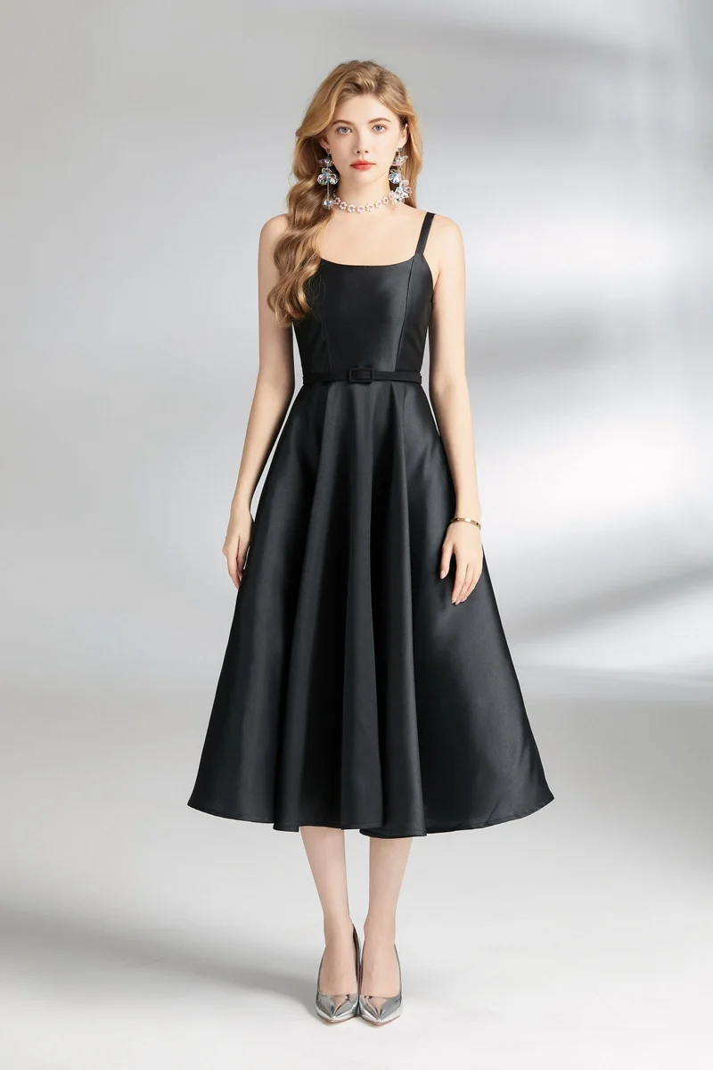 Audrey Hepburn Spaghetti Strap Flare Dress