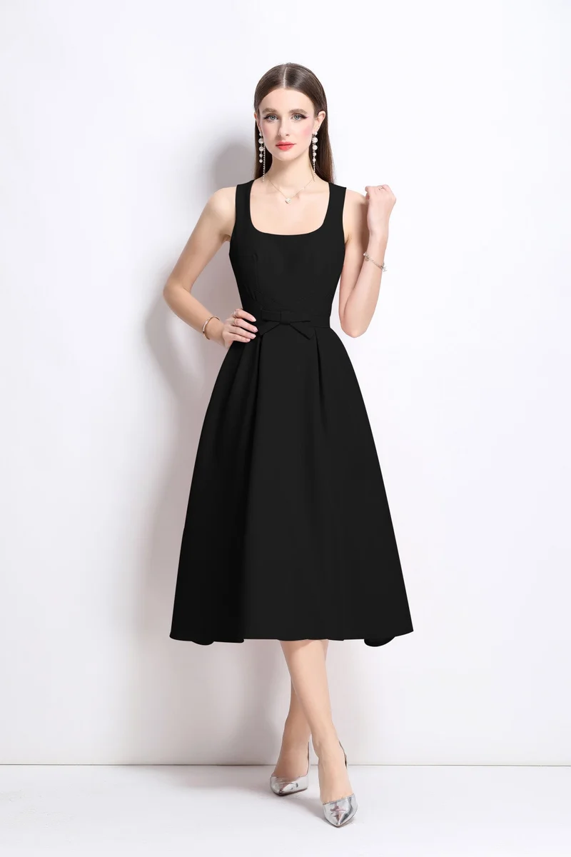 American Classic Slim Fit Waist Cinching Midi Dress