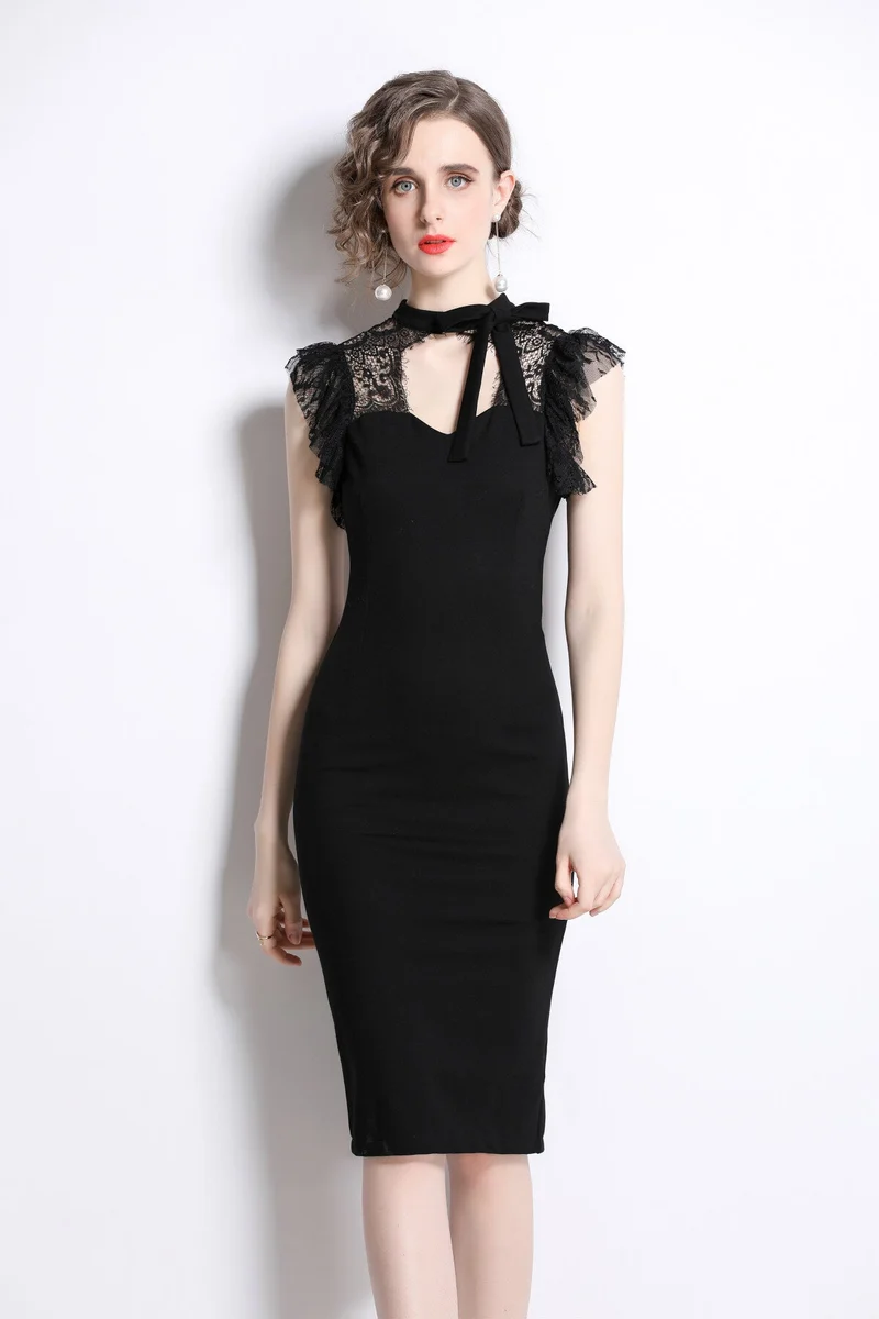 Black Lace Bodycon Sexy Roman Dress