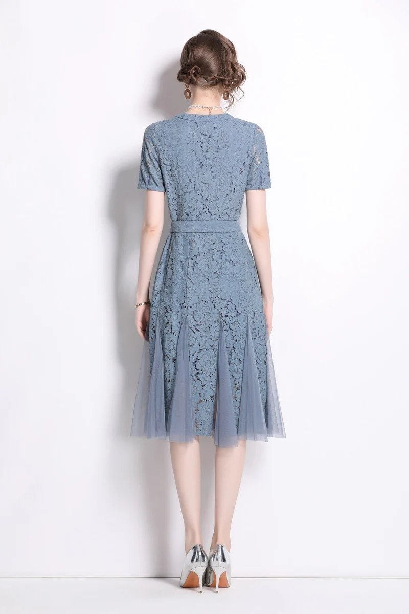 Slim Fit Long Sleeve Buckle Waist Mermaid Dress