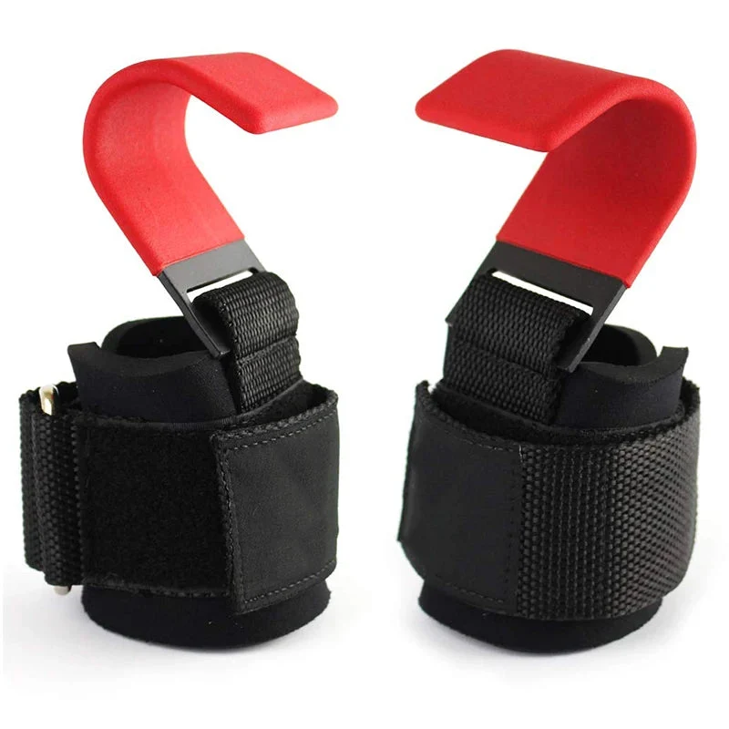 Weight Lifting Hooks with Wrist Straps