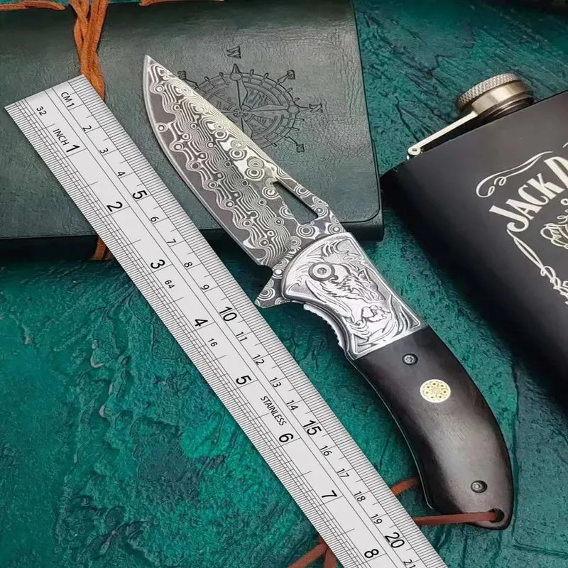 Damascus Steel Folding Knife