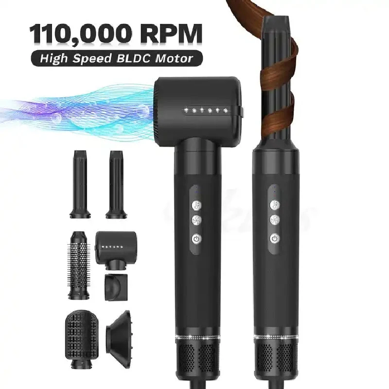 Professional Hair Dryer 7 in 1 Hair Styling Tools Complete Styler Set