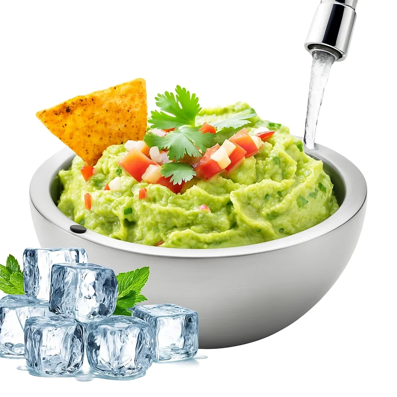 Stainless Steel Mixing Bowl with Ice Cavity