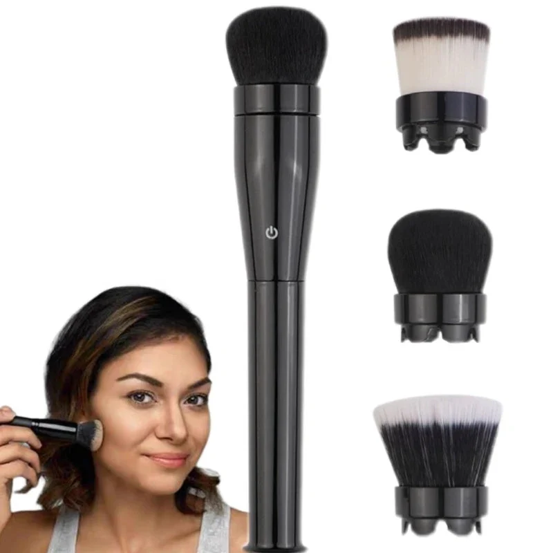 Electric Automatic 360 Degree Rotating Makeup Brush 3 in 1 Foundation Concealer Blush Brushes with Case