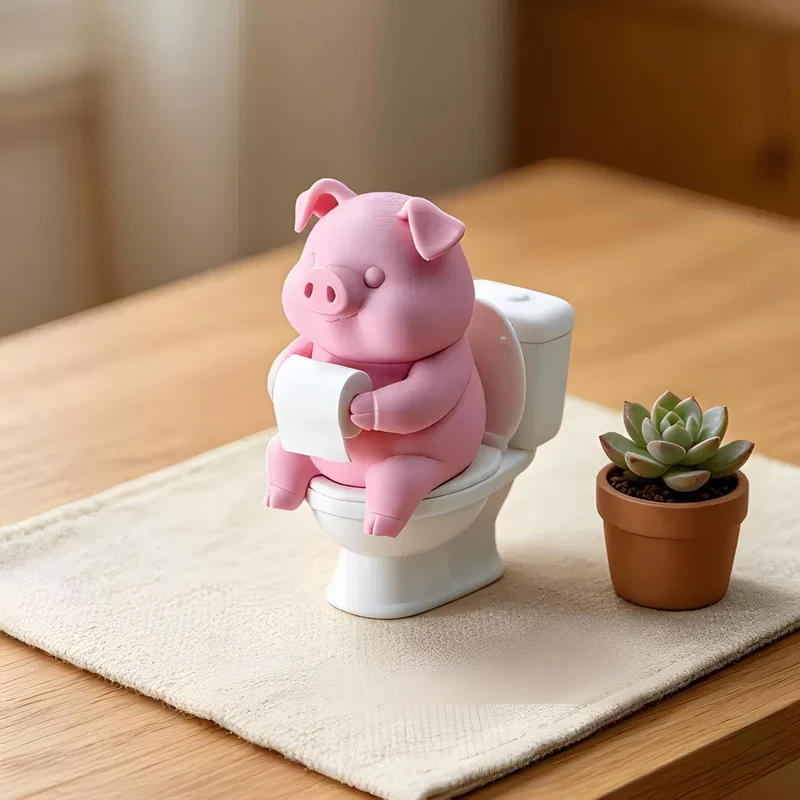 Pig Toilet Paper Holder Ornament