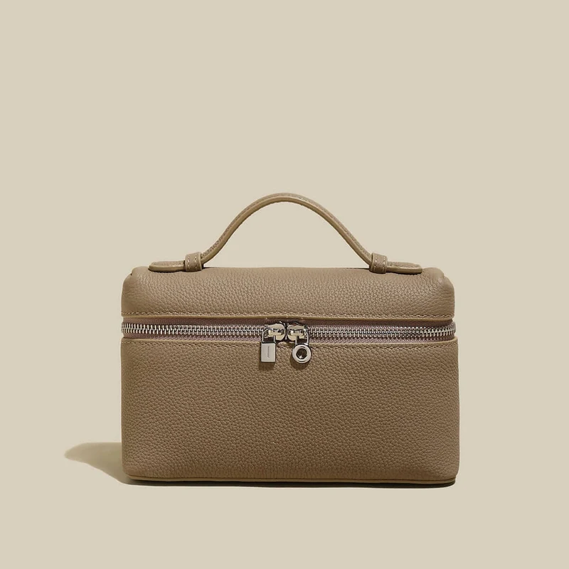 Traveler's Top-Handle Rectangle Box Mini Make Up Bag
