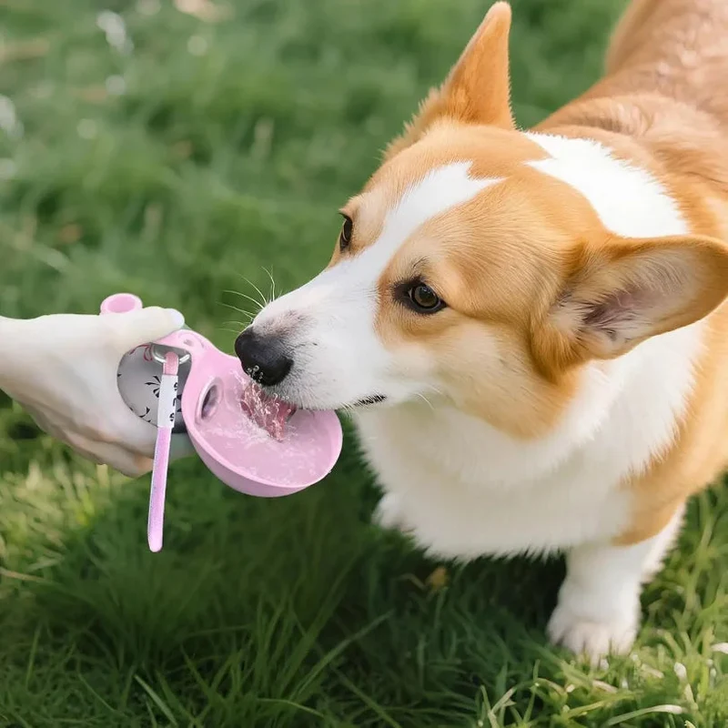 Portable Dog Water Bottle with Bowl