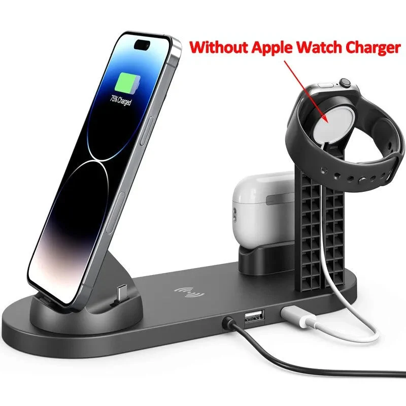 Wireless Charger 5 in 1 Fast Charging Dock for iPhone 16/15/1413/12/11 Pro Max/ Samsung Airpods 3/2/ Pro Apple Watch Ultra 8 7 6
