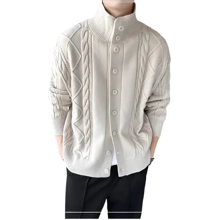 Solid Color Loose Fit Knitted Men's Sweater
