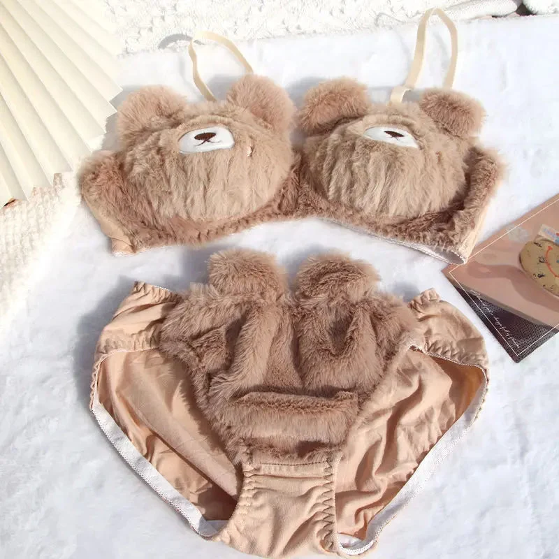 Plush Bra Lingerie Set