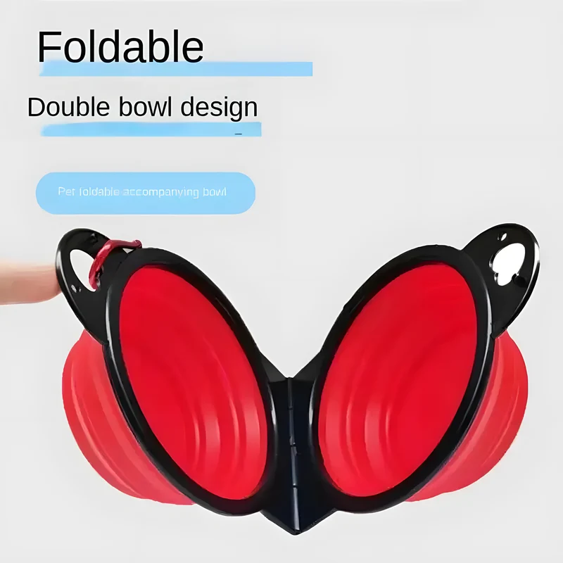 Folding Double Pet Travel Bowl