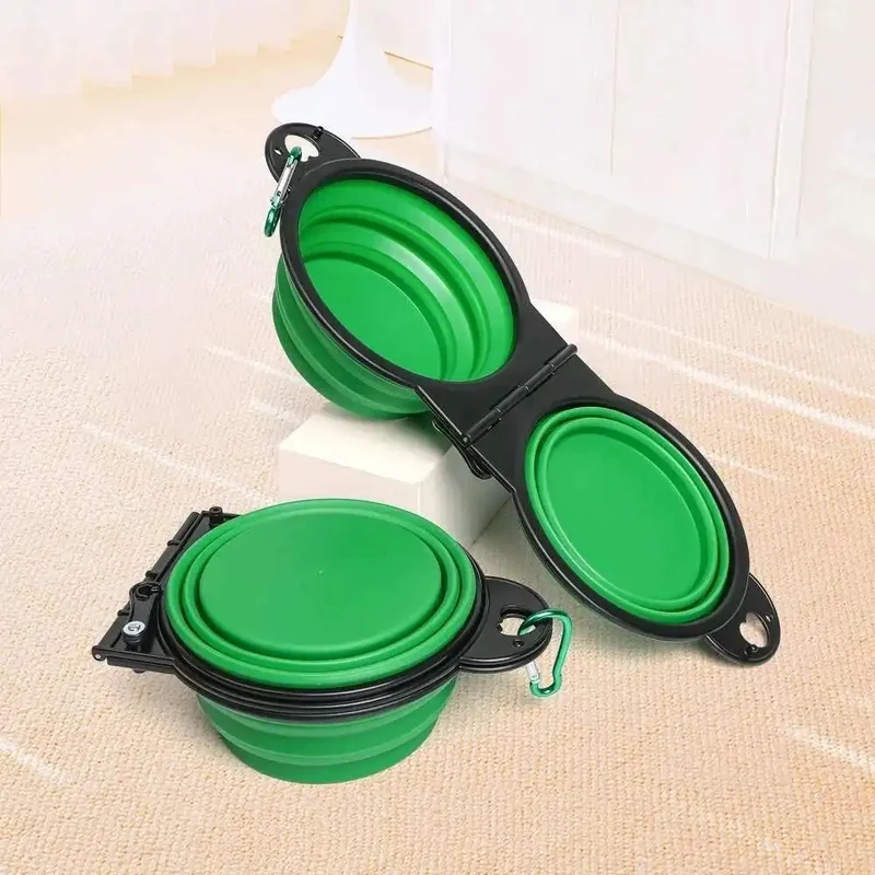 Folding Double Pet Travel Bowl