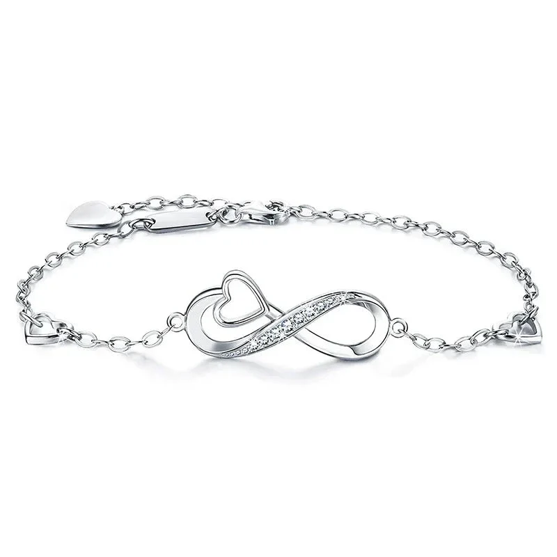 Inlaid 8 Heart-Shaped Bracelet