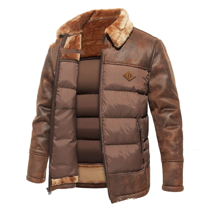 Autumn & Winter Fur Integrated Fashionable Jacket For Men