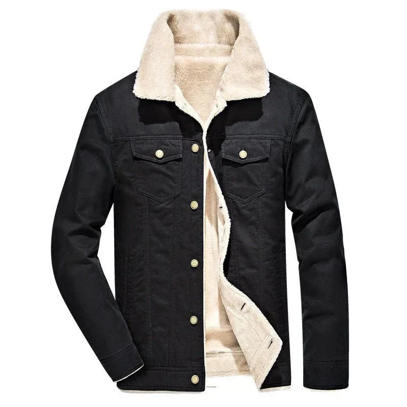 Men's Thick Velvet Winter Denim Jacket
