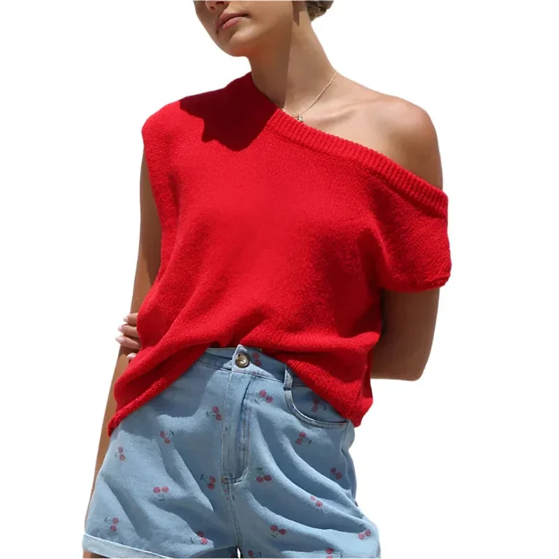Knitted Summer Sweater Pullover Top
