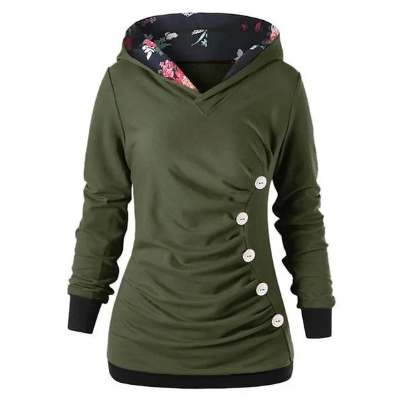 Women's Casual Fashion Solid Color Pullover Hoodie